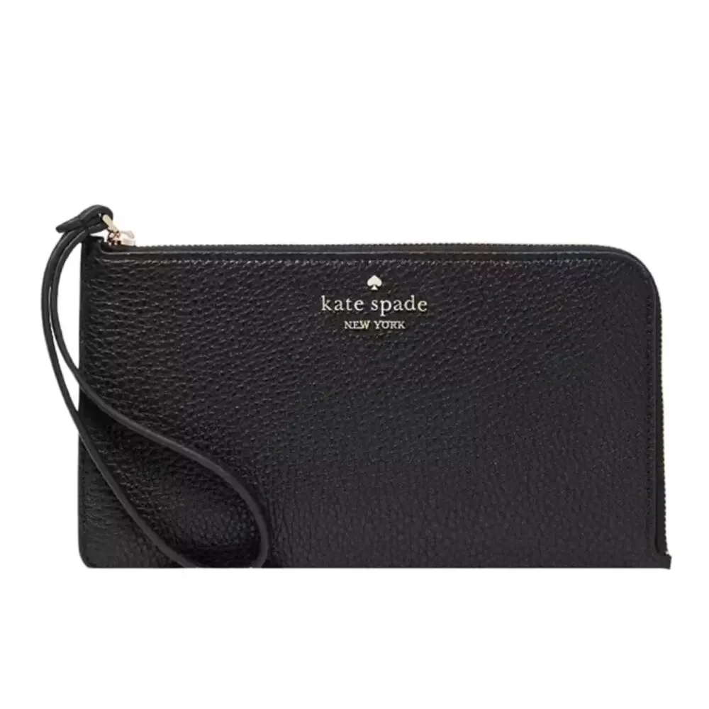 kate spade Lucy Medium L-zip Wristlet - Black Retail $139